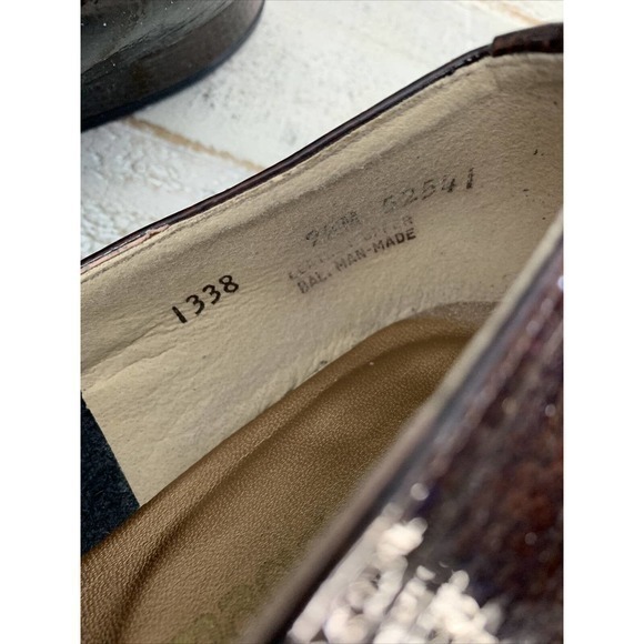 California Magdesians Leather Shoes Brown Maroon Embossed Croco Loafers Vtg - Picture 4 of 10